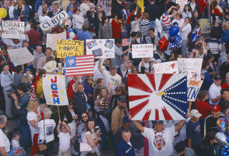 Homecoming for American sailors, San Diego, Californiaのeditorial素材