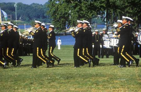 Marching Band, United States Naval Academy, Annapolis, Marylandのeditorial素材