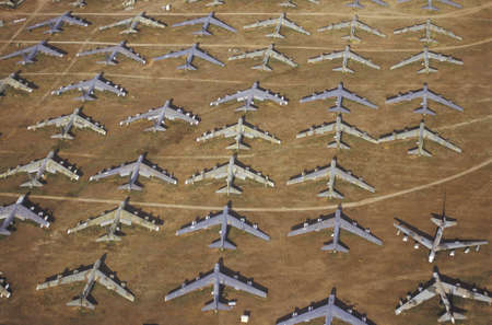 A Field of B-52 Aircraft, Davis Montham Air Force Base, Tucson, Arizonaのeditorial素材