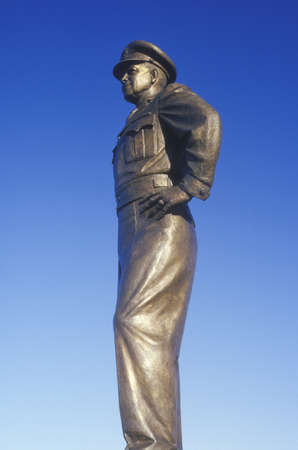 Statue of General Dwight D. Eisenhower, US Military Academy, West Point, New York in Autumnのeditorial素材