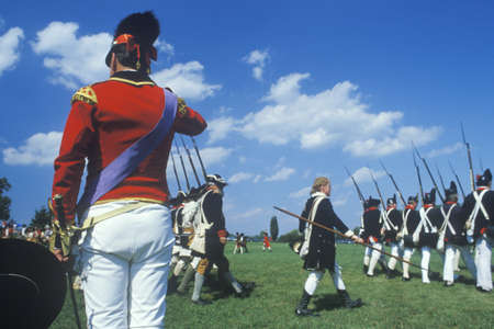 Historical Reenactment, Daniel Boone Homestead, Brigade of American Revolution, Continental Army...