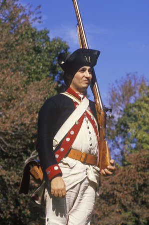 Participant posing as a British Army Officer during American Revolution reenactmentのeditorial素材