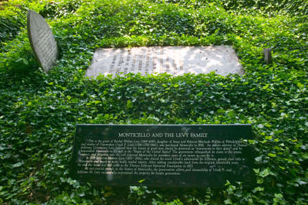 Gravestone of the Levy Family, who rescued Thomas Jefferson's home, Monticello, in Charlottesville, Virginiaのeditorial素材