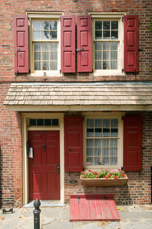 Elfreth's Alley, since 1702, America's Oldest Residential Street in the streets of Philadelphia,...