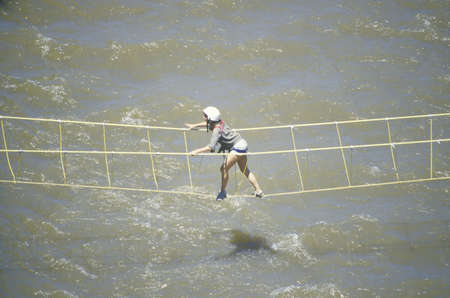 Overcoming fear by taking a leap of faith in Sante Fe New Mexicoのeditorial素材