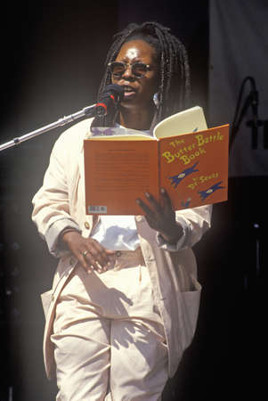 Whoopi Goldberg reads Dr. Seuss to kids at the Rainforest Benefit, Greek Theater, Los Angeles, Californiaのeditorial素材
