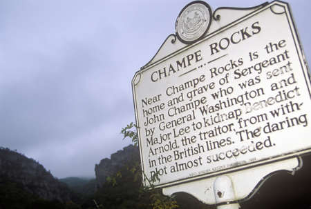 Champe Rocks, site of Grave of Sergeant John Champe, Seneca Rocks, Scenic Highway Route 33, Harmon, WVのeditorial素材