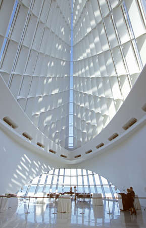 Interior of the Milwaukee Art Museum on Lake Michigan, Milwaukee, WIのeditorial素材