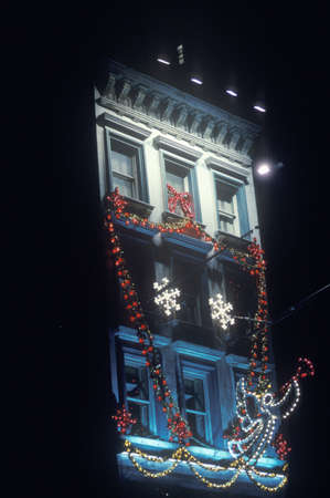 NY City's Russian Tea Room with Christmas lightsのeditorial素材