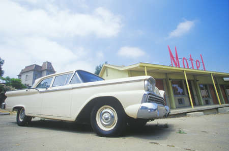 1950's Motel and automobile, Hollywood Universal Studios backlotのeditorial素材