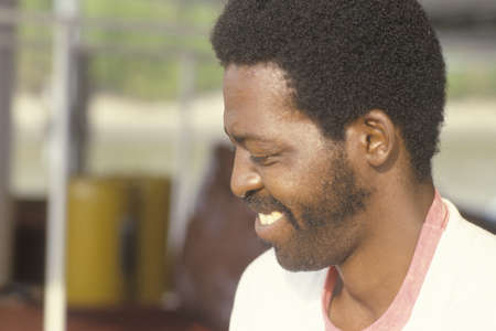 Close-up of an African-American man, Cairo, ILのeditorial素材