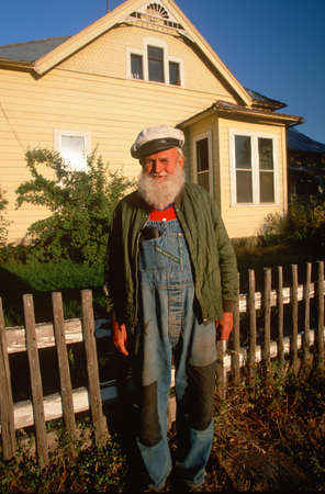 An old sailor in overalls, Washington Stateのeditorial素材