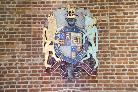 English Coat of Arms in the Jamestown Memorial Church which was constructed in 1906 by the National...