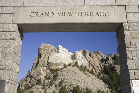 Grand View Terrace looking towards Mount Rushmore National Memorial, South Dakotaのeditorial素材