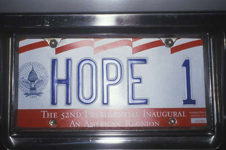 License plate reads Hope 1 のeditorial素材