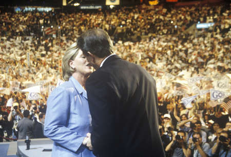 Former Vice President Al Gore delivers acceptance speech at the 2000 Democratic Convention at the Staples Center, Los Angeles, CA のeditorial素材