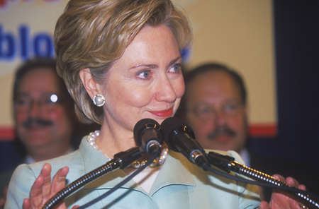 Hillary Rodham Clinton, speaks at the National Caucus of Latino Delegates, at the 2000 Democratic Convention at the Staples Center, Los Angeles, CA のeditorial素材