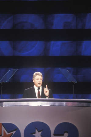 Governor Bill Clinton's nomination speech at the 1992 Democratic National Convention at Madison Square Gardenのeditorial素材