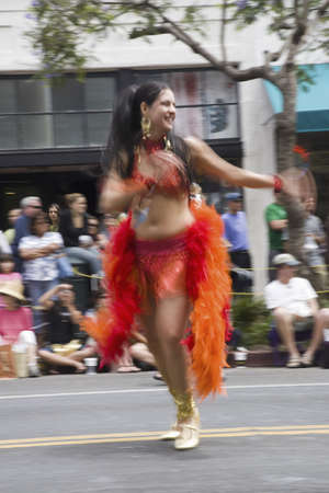 Dancer at annual Summer Solstice Celebration and Parade June 2007, since 1974, Santa Barbara, Californiaのeditorial素材