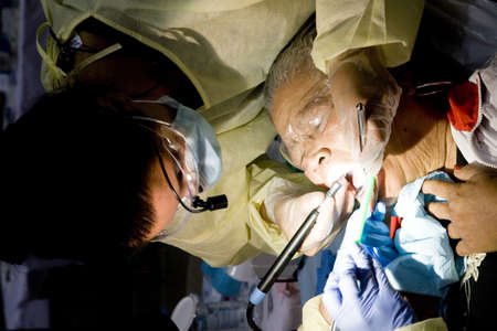 Free health and dental clinic by Remote Area Medical during the week of August 19, 2009, Los Angeles, Californiaのeditorial素材