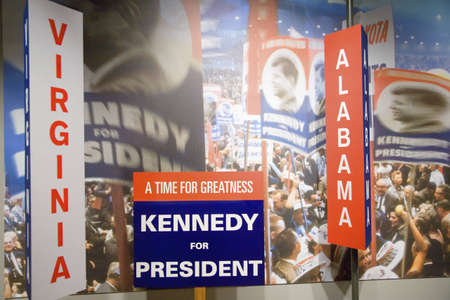 Interior mockup of 1960 Democratic National Convention,  John F. Kennedy Presidential Library and Museum, Boston, MA., USAのeditorial素材