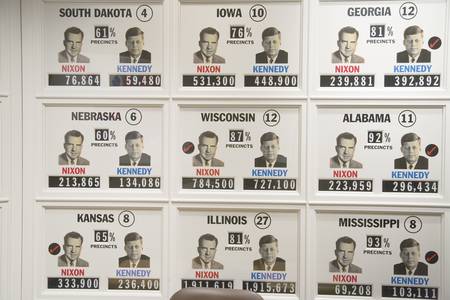 Boston, MA., USA, 1960- Presidential election state votes at  John F. Kennedy Presidential Library...
