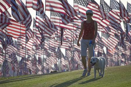 3000 Flags, September 11, 2009, Malibu CAのeditorial素材