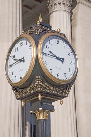Clock in front of 30th Street Train Station, Philadelphia, PA., USA