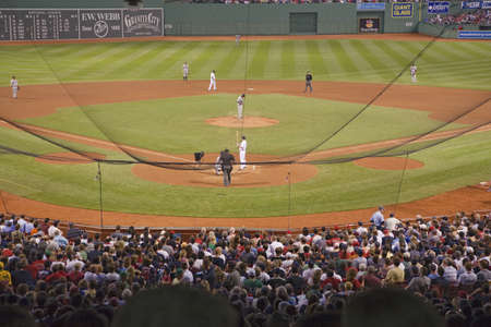 Night baseball game at historic Fenway Park, Boston Red Sox, Boston, Ma., USA, May 20, 2010, Red Sox versus Minnesota Twins, attendance, 38,144, Red Sox win 6 to 2のeditorial素材