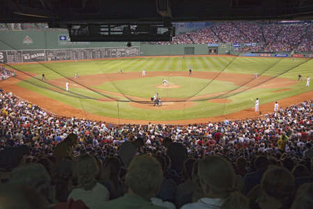 Night baseball game at historic Fenway Park, Boston Red Sox, Boston, Ma., USA, May 20, 2010, Red Sox versus Minnesota Twins, attendance, 38,144, Red Sox win 6 to 2のeditorial素材