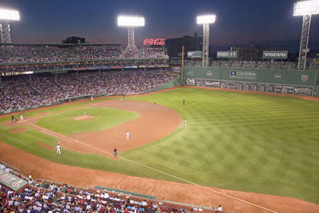 Night baseball game at historic Fenway Park, Boston Red Sox, Boston, Ma., USA, May 20, 2010, Red Sox versus Minnesota Twins, attendance, 38,144, Red Sox win 6 to 2のeditorial素材
