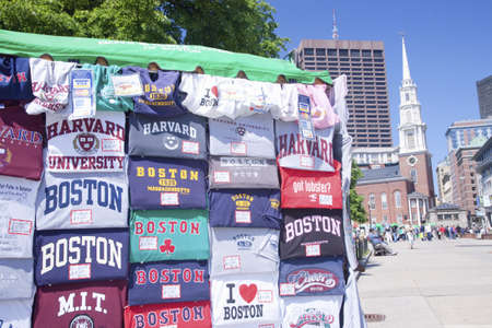 Boston T-shirts and Park Street Church Steeple, Boston, Ma., New England, USAのeditorial素材