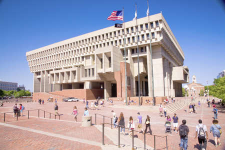 Boston City Hall on summer day, Boston, Ma., New England, USAのeditorial素材