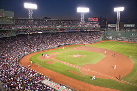 Night baseball game at historic Fenway Park, Boston Red Sox, Boston, Ma., USA, May 20, 2010, Red Sox versus Minnesota Twins, attendance, 38,144, Red Sox win 6 to 2のeditorial素材
