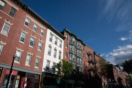 Row of shoplots at North End, Boston, MA  のeditorial素材