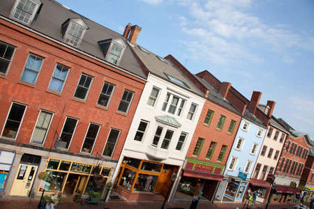 Shops on Market Street, Portsmouth, New Hampshireのeditorial素材