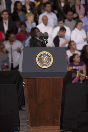 Booth with Seal of the President of the United Statesのeditorial素材