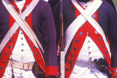 Historical Reenactment, Daniel Boone Homestead, Brigade of American Revolution, Continental Army Infantryのeditorial素材