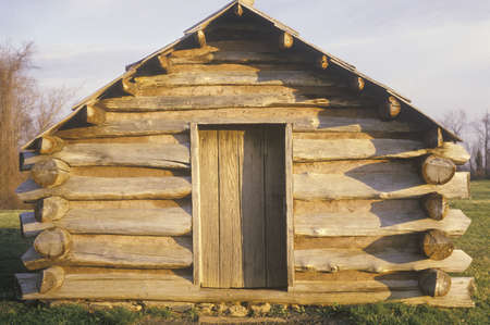  Military housing for soldiers lead by George Washington during the American Revolution at Valley Forge, PAのeditorial素材