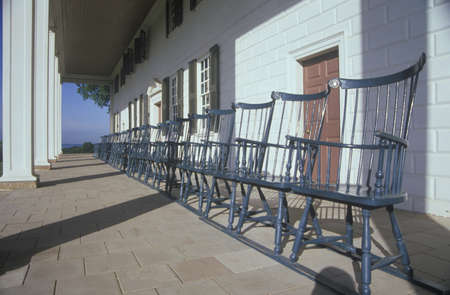 Porch at Mt. Vernon, home of George Washington, Mt. Vernon, Alexandria, Virginiaのeditorial素材