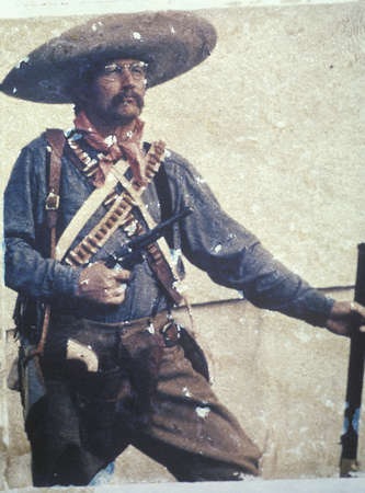 Polaroid Transfer of Gringo cowboy on Plymouth Plantation, Massachusettsのeditorial素材