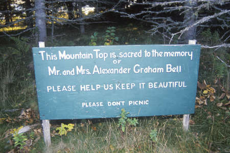 Site of the grave of Alexander Graham Bell, Cape Breton Island, Nova Scotiaのeditorial素材
