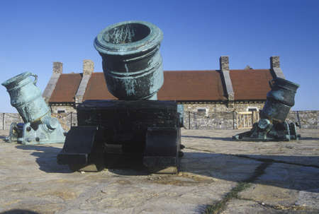 Cannons at Fort Ticonderoga, site of French and Indian wars, Lake Champlain, NYのeditorial素材