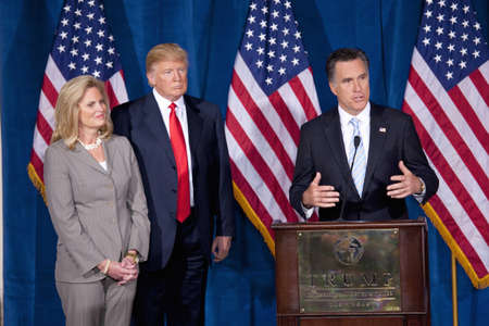 Governor Mitt Romney speaking at the Trump International Hotel & Tower in Las Vegas, Nevadaのeditorial素材