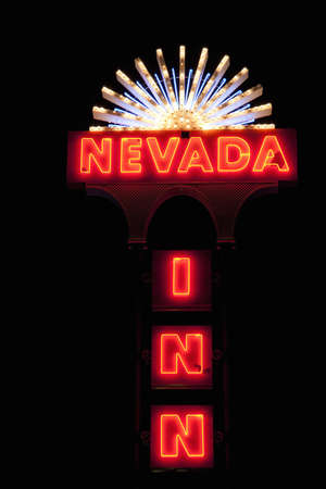 Nevada Inn neon signage in Nevadaのeditorial素材