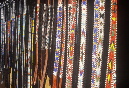 Colorful Native American beaded beltsのeditorial素材