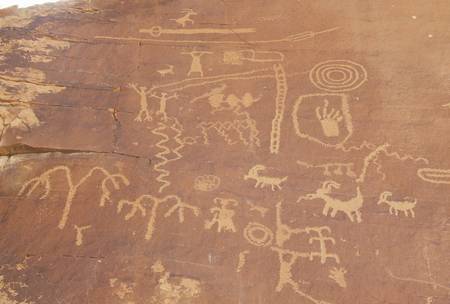 Petroglyphs from Atlati Rock, NVのeditorial素材