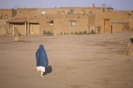 An adobe village, Taos Pueblo, NMのeditorial素材