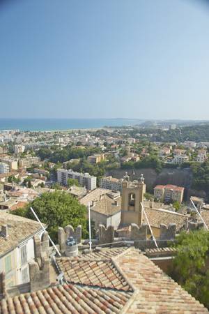 View from Chateau Grimaldi of Haut de Cagnes, Franceのeditorial素材