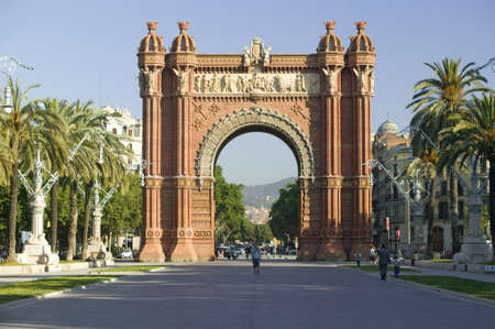 Arc de Triumf: L'Arc de Triumph, by Josep Vilaseca I Casanovas, in Barcelona, Spain was built in 1888 as part of the Universal Expositionのeditorial素材